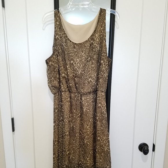 dress high low leopard animal print sleeveless - Picture 1 of 6